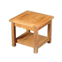Teak 20"square two level side table