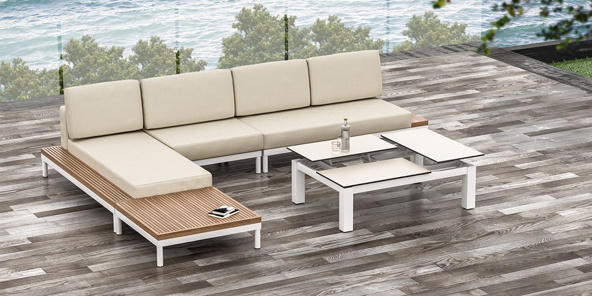Lisse Sofa Flip Top Coffee Table Set, Patio and Poolside